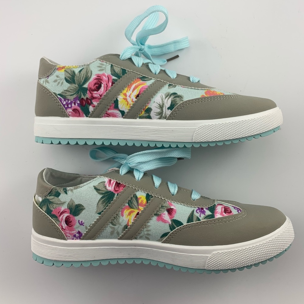 Floral & Teal sneakers